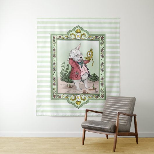 Niedliche Alice im Wunderland Weißes Kaninchen "Ic Wandteppich (Beispiel)