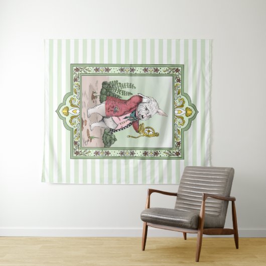 Niedliche Alice im Wunderland Weißes Kaninchen "Ic Wandteppich (Beispiel (Horizontal))