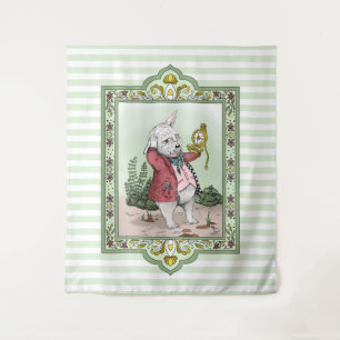 Niedliche Alice im Wunderland Weißes Kaninchen "Ic Wandteppich