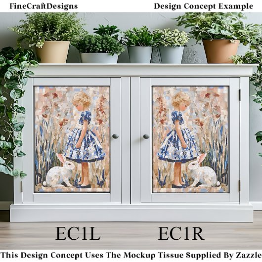 Niedliche Alice Inspiriert Mosaikportrait EC1R Dec Seidenpapier