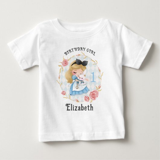 Niedliche Alice und White Rabbit Girl Baby T - Shi Baby T-shirt (Vorderseite)