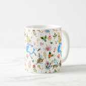 Niedliche Alice's Adventures in Wonderland Glitzer Kaffeetasse (VorderseiteRechts)
