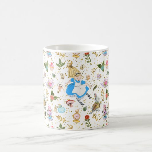 Niedliche Alice's Adventures in Wonderland Glitzer Kaffeetasse (Mittel)