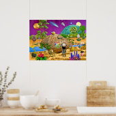 Niedliche Alien auf einem bewohnbaren Planeten Poster (Küche)