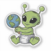 Niedliche Alien Baby Aufkleber (Vorderseite)