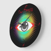 Niedliche Alien Eye Thunder_Cove Große Wanduhr (Winkel)