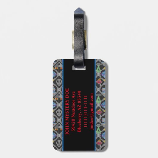 Niedliche Alien Gepäckanhänger (Rückseite vertikal)