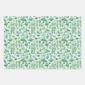 Niedliche Alien Geschenkpapier Set (Vorderseite)