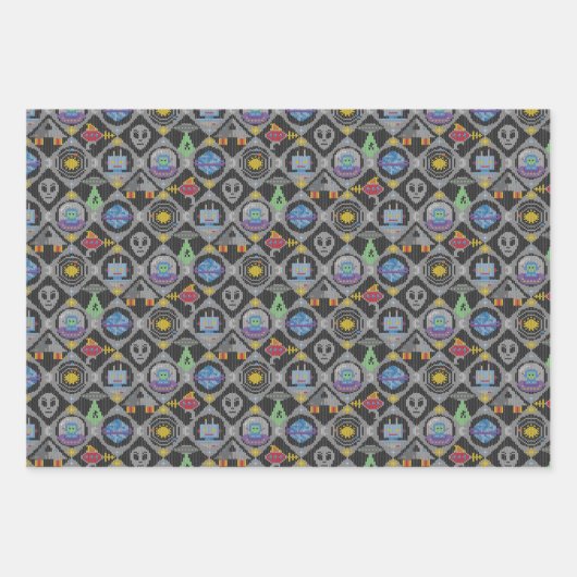 Niedliche Alien Geschenkpapier Set (Vorderseite 2)