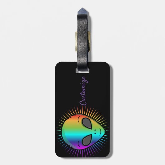 Niedliche Alien Head Thunder_Cove Gepäckanhänger (Rückseite vertikal)