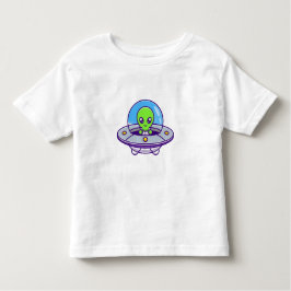 Niedliche Alien im UFO Kleinkind T-shirt