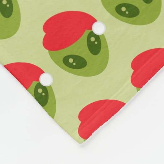 Niedliche Alien in Weihnachtsmannmütze Motiv Ihren Fleecedecke (Ecke)