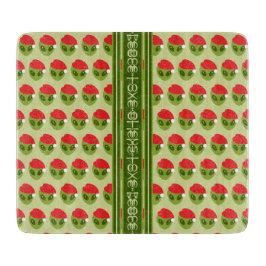 Niedliche Alien in Weihnachtsmannmütze Motiv Ihren Schneidebrett