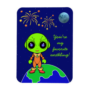 Niedliche Alien Kühlschrankmagnet von Jo Images Magnet