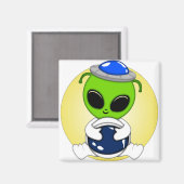 Niedliche Alien Magnet (Vorderseite/Rückseite)