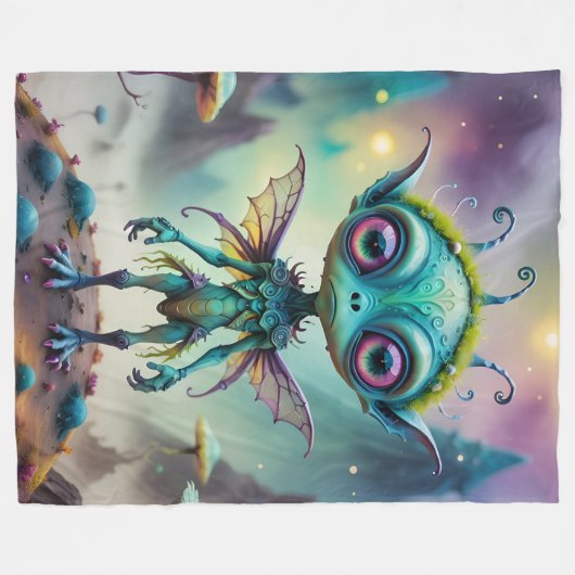 Niedliche Alien Pixie Fleecedecke (Vorderseite (Horizontal))