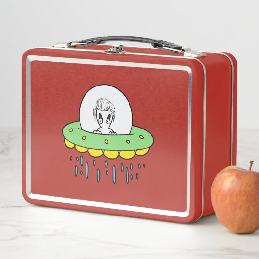 NIEDLICHE ALIEN UFO METALL BROTDOSE (Beispiel)