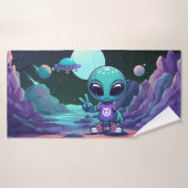 Niedliche Alien und Raumfahrt Badehandtuch (Badehandtuch)
