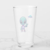 Niedliche Alien und Raumfahrt Glas (Rückseite)