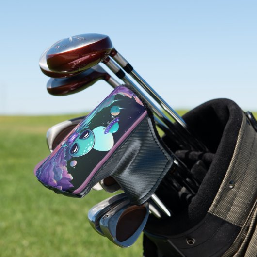 Niedliche Alien und Raumfahrt Golf Headcover (In Situ)