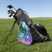 Niedliche Alien und Raumfahrt Golfhandtuch (Gras)