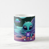 Niedliche Alien und Raumfahrt Kaffeetasse (Mittel)