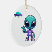 Niedliche Alien und Raumfahrt Keramik Ornament (Rechts)