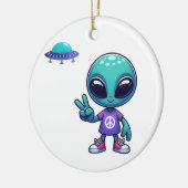 Niedliche Alien und Raumfahrt Keramik Ornament (Links)