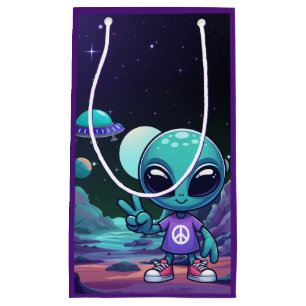 Niedliche Alien und Raumfahrt Kleine Geschenktüte