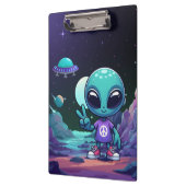 Niedliche Alien und Raumfahrt Klemmbrett (Links)