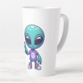 Niedliche Alien und Raumfahrt Milchtasse (Rechte Ecke)