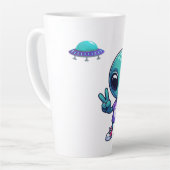 Niedliche Alien und Raumfahrt Milchtasse (Linke Ecke)