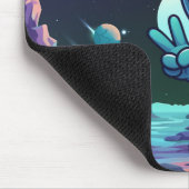 Niedliche Alien und Raumfahrt Mousepad (Ecke)
