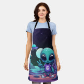 Niedliche Alien und Raumfahrt Schürze (Getragen)
