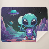 Niedliche Alien und Raumfahrt Sherpadecke (Vorderseite (Horizontal))