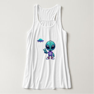 Niedliche Alien und Raumfahrt Tank Top