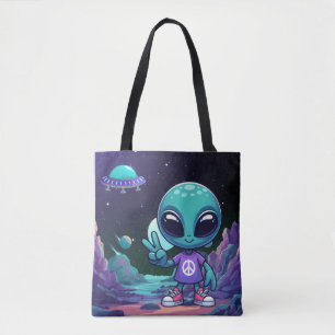 Niedliche Alien und Raumfahrt Tasche