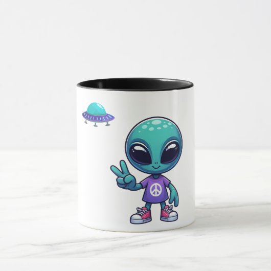 Niedliche Alien und Raumfahrt Tasse (Zentrum)