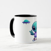 Niedliche Alien und Raumfahrt Tasse (Vorderseite Links)