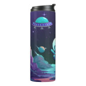 Niedliche Alien und Raumfahrt Thermosbecher (Nach links gedreht)