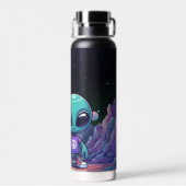 Niedliche Alien und Raumfahrt Trinkflasche (Rückseite)