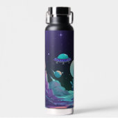 Niedliche Alien und Raumfahrt Trinkflasche (Vorne)