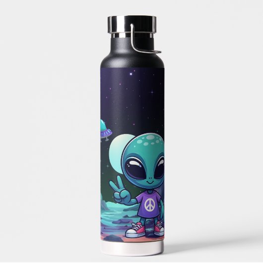 Niedliche Alien und Raumfahrt Trinkflasche (Links)