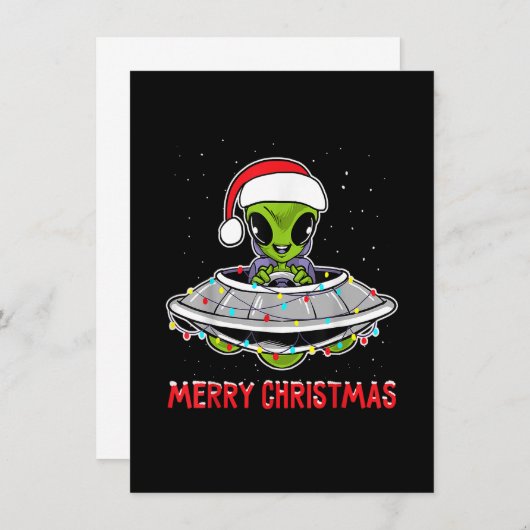 Niedliche Alien Weihnachtsbäume Weihnachten Weihna Einladung (Vorne/Hinten)
