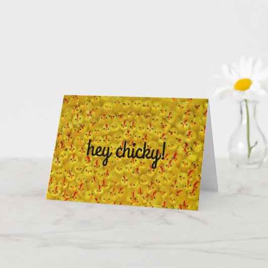 Niedliche All-Occasion Yellow Chicks "Hey Chicky"  Karte (Kleine Pflanze)