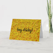 Niedliche All-Occasion Yellow Chicks "Hey Chicky"  Karte (Vorderseite)
