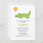 Niedliche Alligator Geburtstagspartei Einladung (Vorderseite)