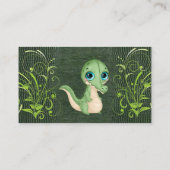 Niedliche Alligator Green Diaper Raffle Baby Dusch Visitenkarte (Rückseite)