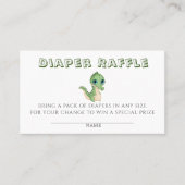Niedliche Alligator Green Diaper Raffle Baby Dusch Visitenkarte (Vorderseite)