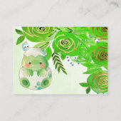 Niedliche Alligator Green Gold Florals Bücher für  Visitenkarte (Rückseite)